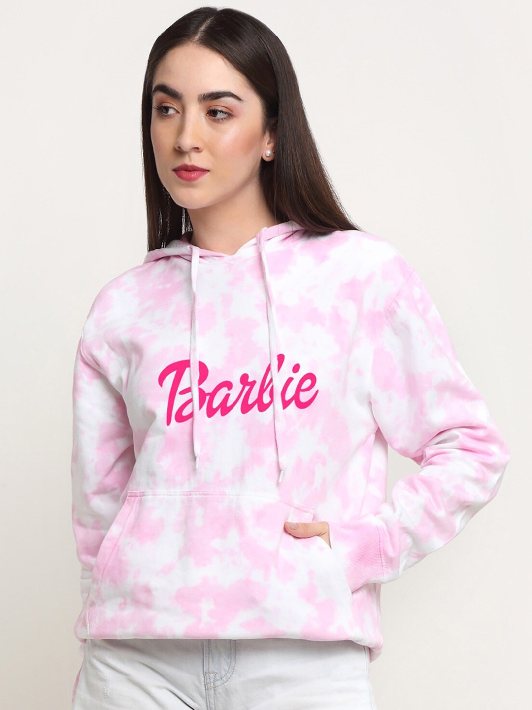 

Ennoble Tie & Dye Hooded Cotton Sweatshirt, Pink