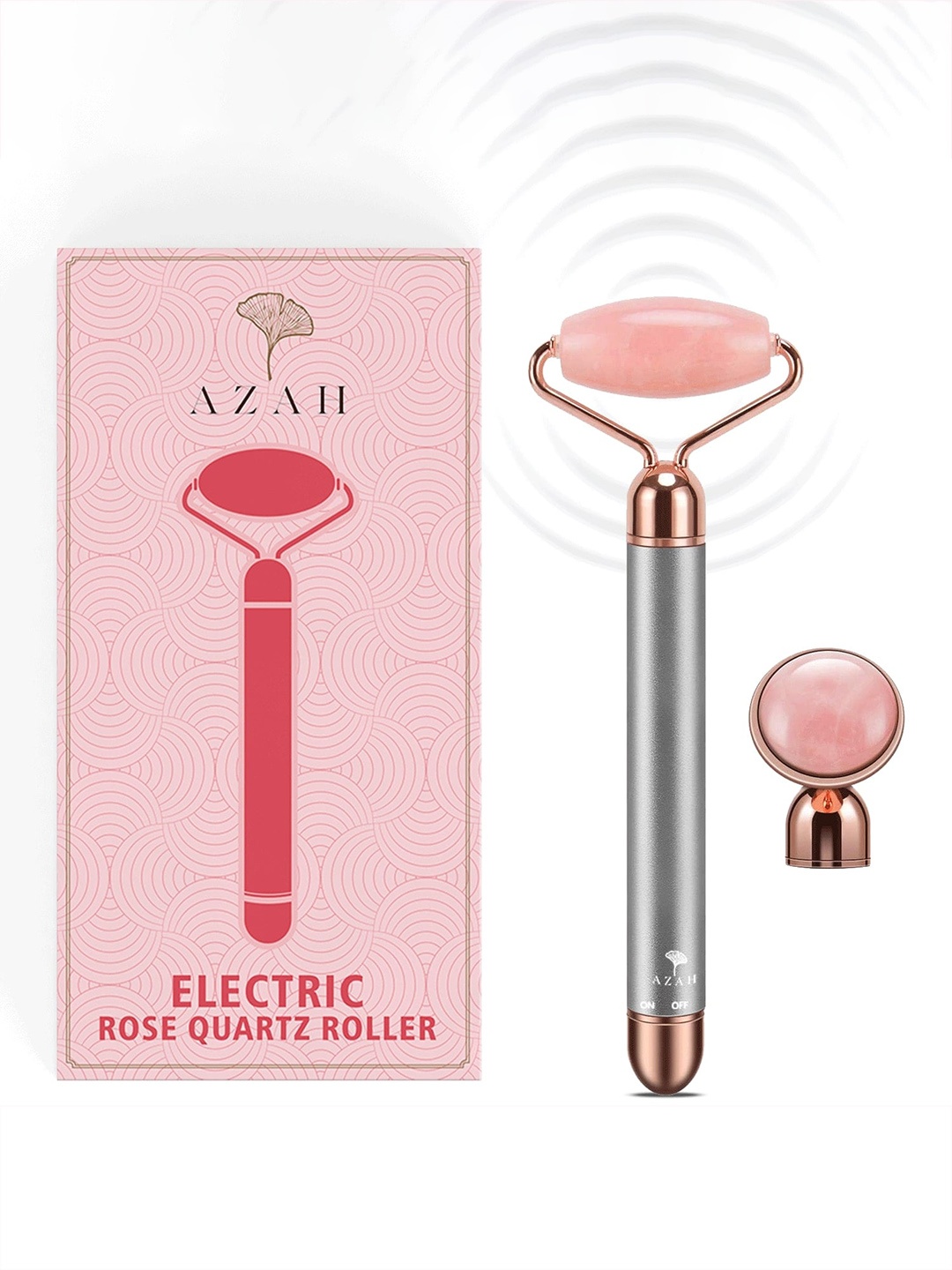 

Azah Women Vibrating Rose Quartz Electric Face Massager & Eye Press, Pink