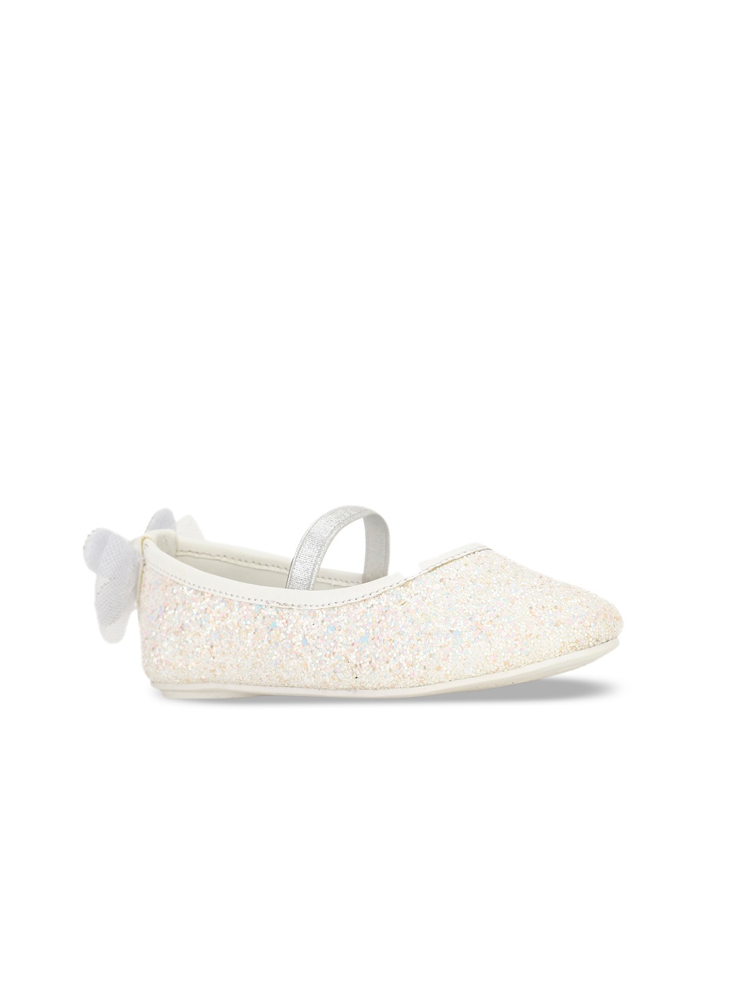 

Bubblegummers Girls Bow Embellished Round Toe Ballerinas, Silver