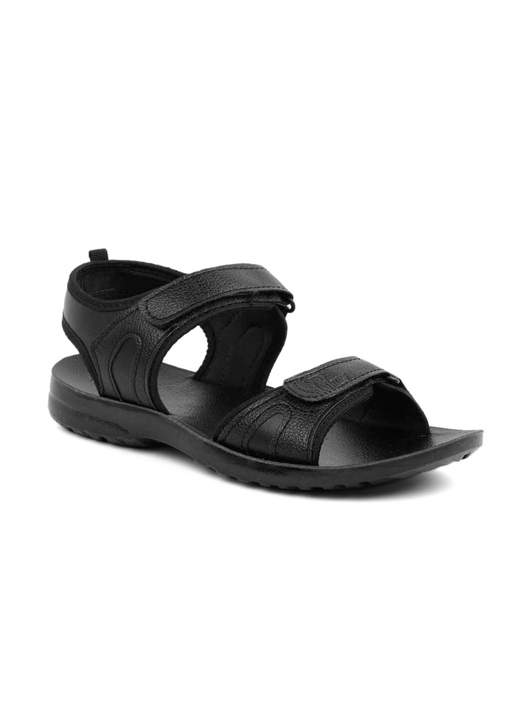 

Paragon Men Open Toe Comfort Sandals With Velcro Closure, Black