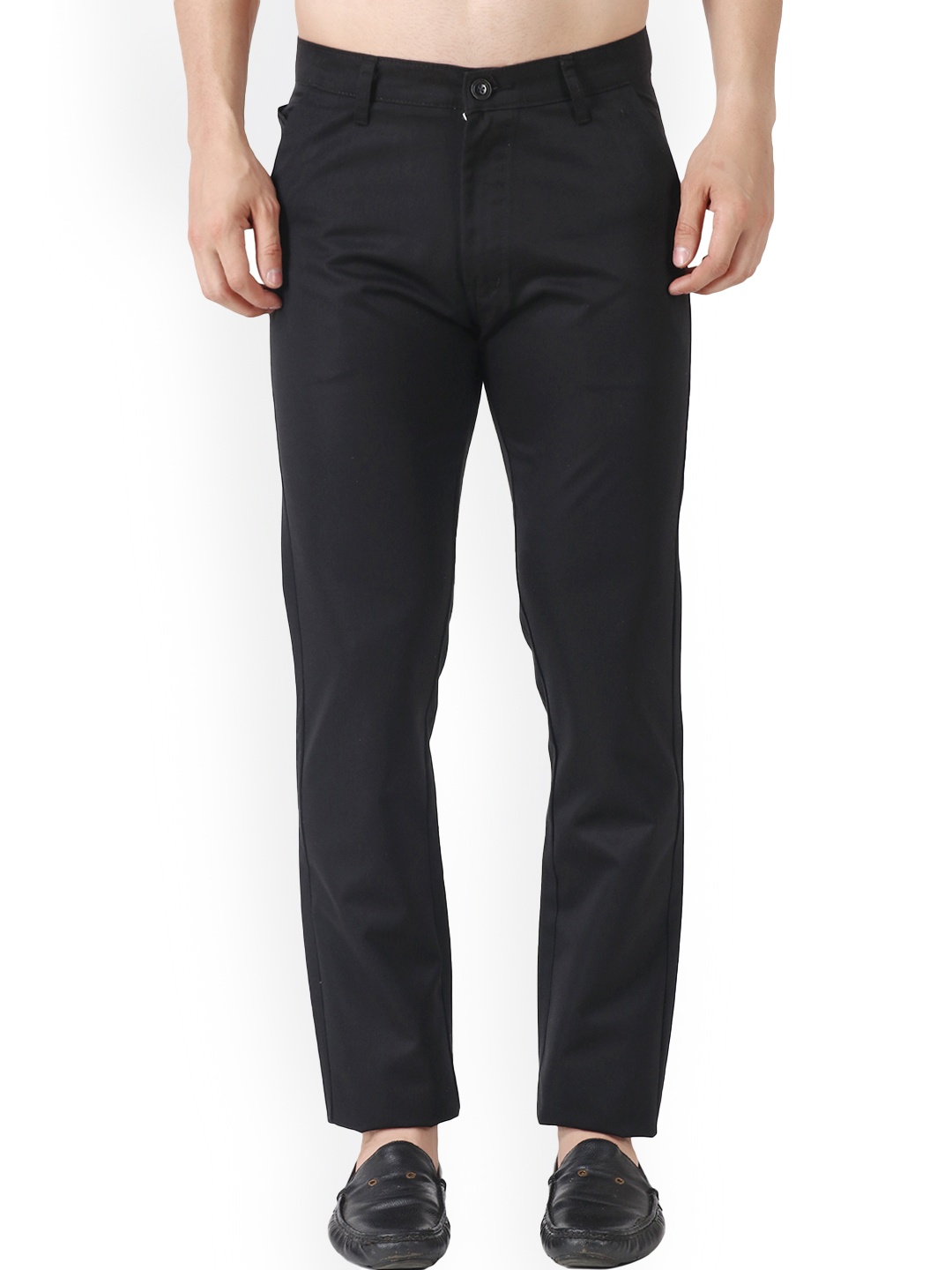 

MALENO Men Smart Slim Fit Cotton Chinos, Black