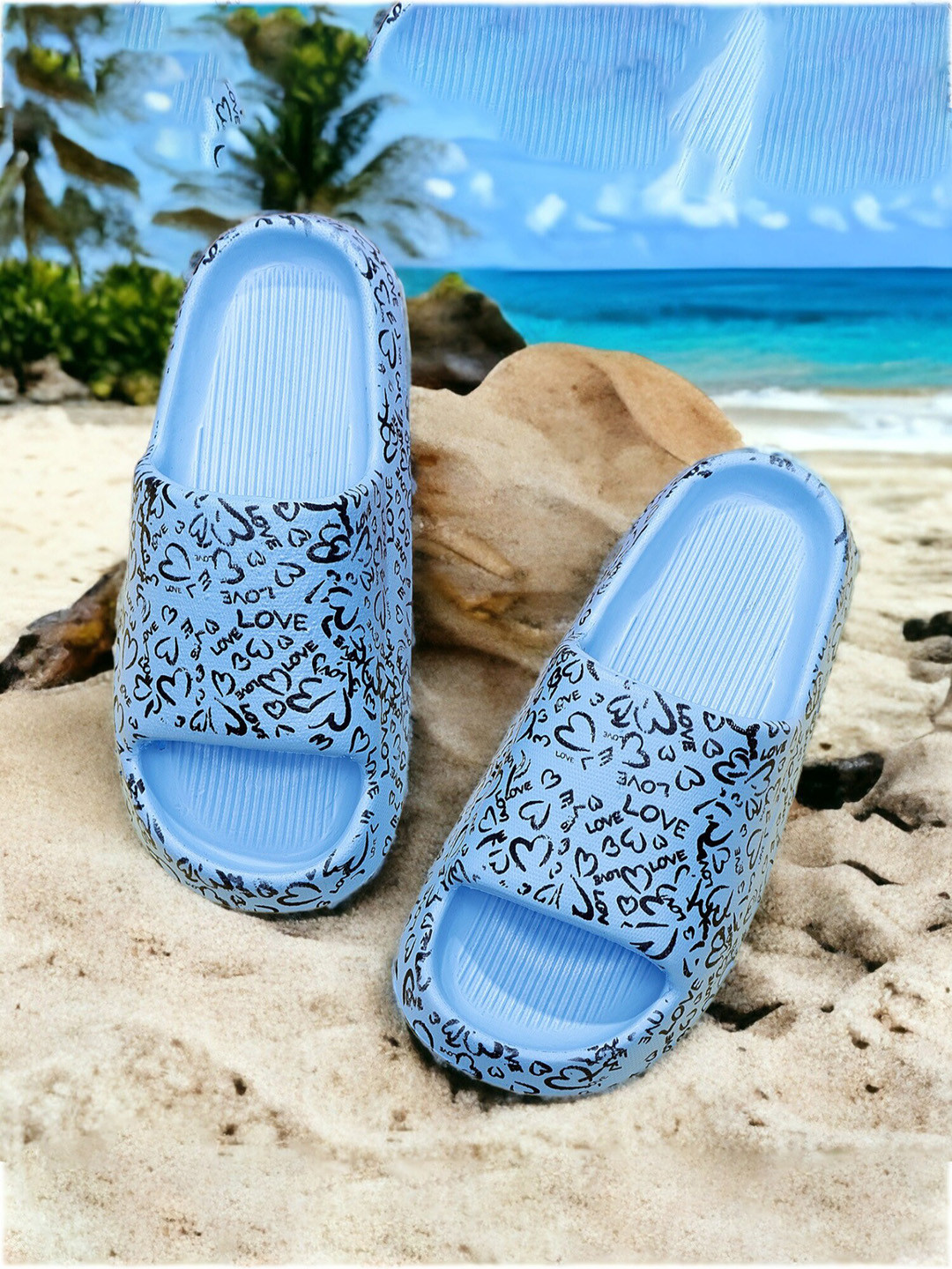 

Pampy Angel Women Printed Croslite Sliders, Blue
