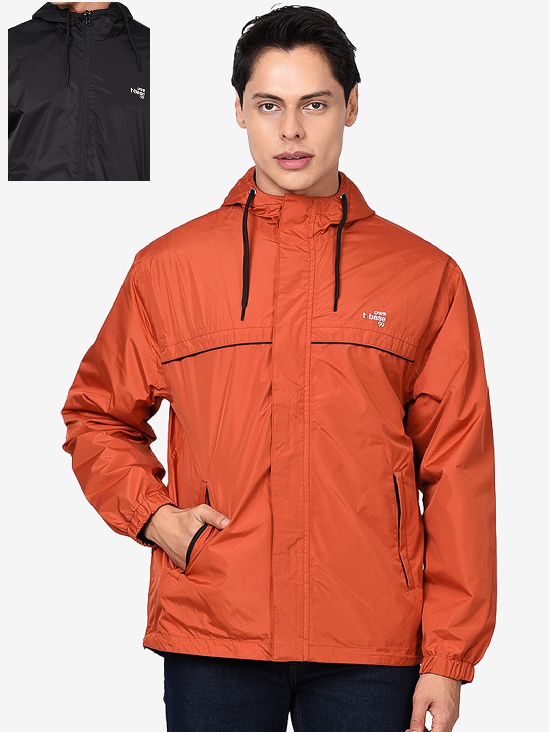 

t-base Reversible Hooded Rain Jacket, Rust