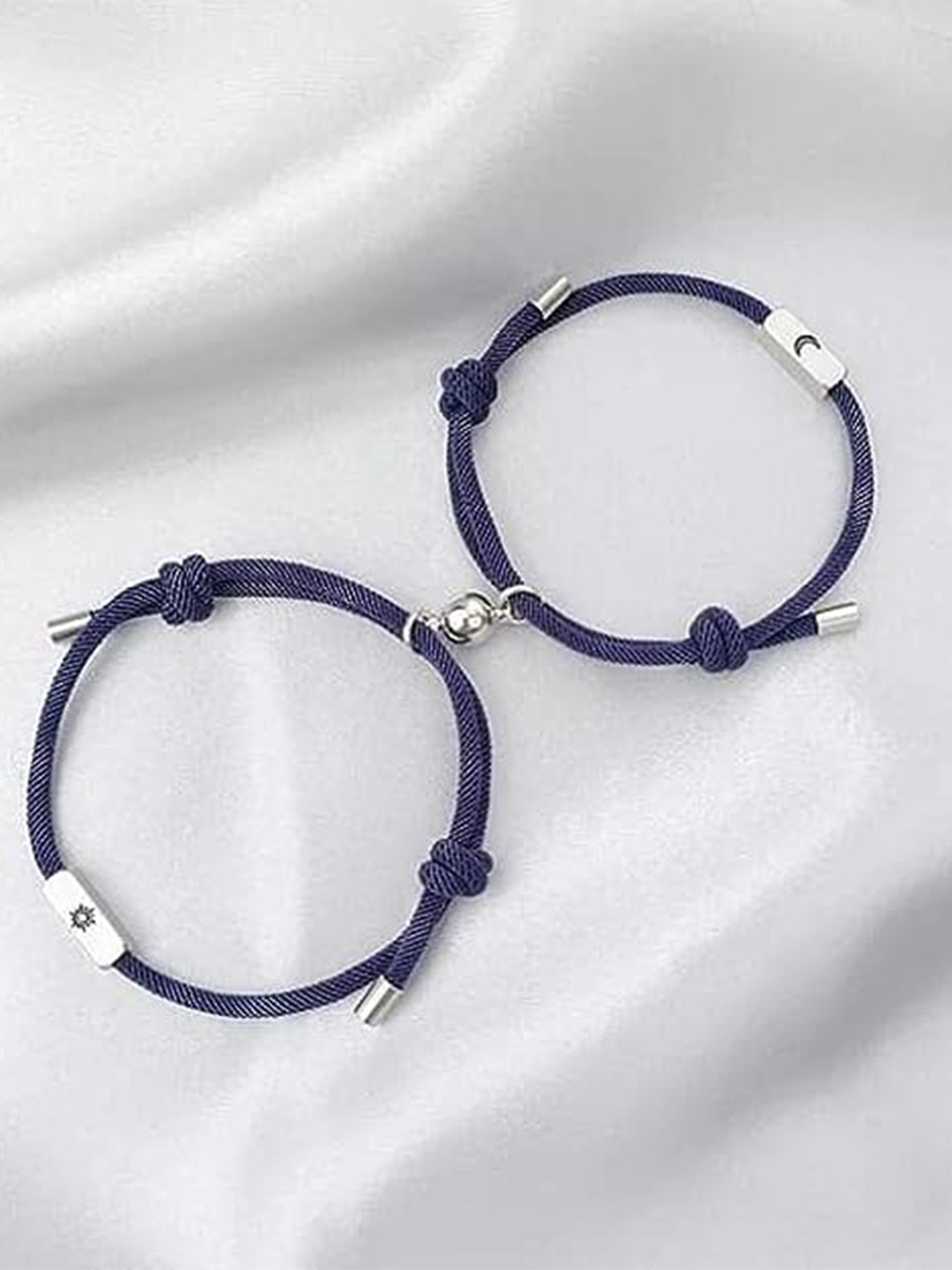 

KRYSTALZ Unisex Set Of 2 Charm Couples Bracelet, Blue