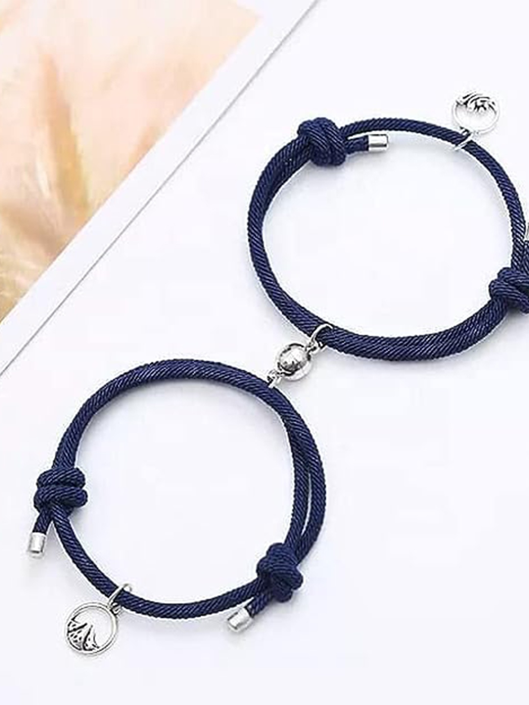 

KRYSTALZ Unisex Set Of 2 Charm Bracelet, Blue