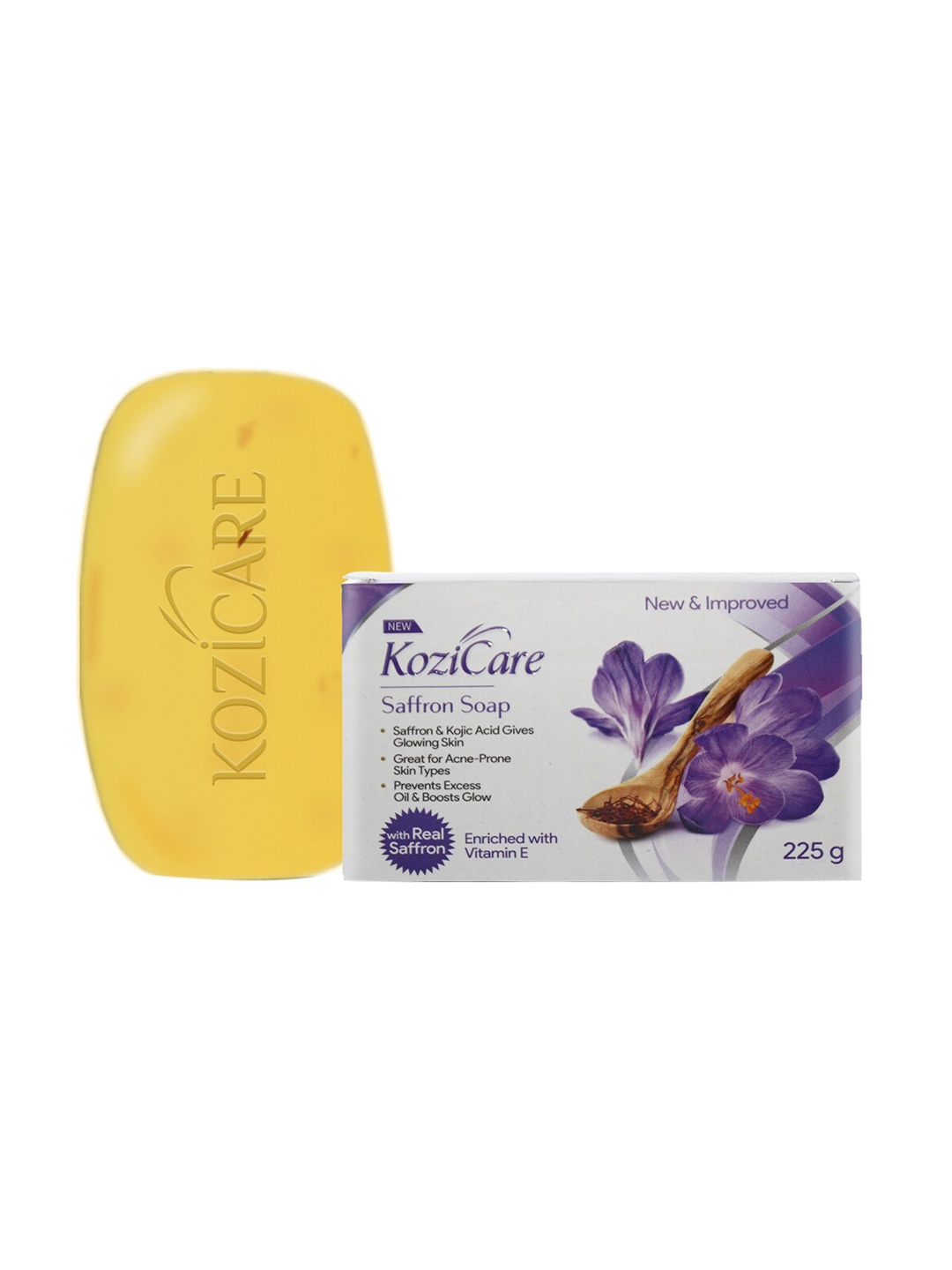 

KOZICARE Pack of 3 Saffron Soap With Real Saffron+Vit E+Kojic Acid - 75g each, White