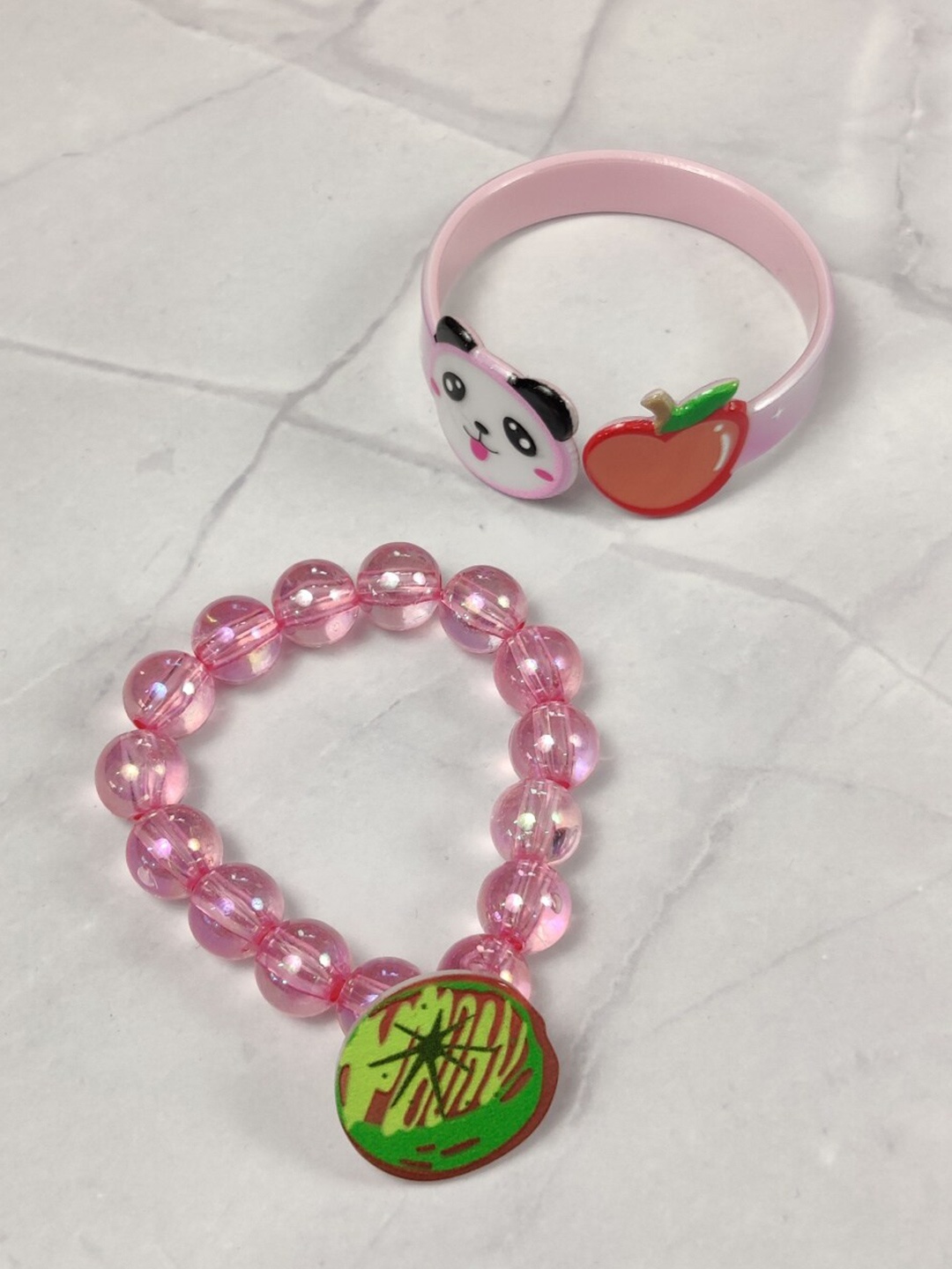 

EL REGALO Girls Set Of 2 Elasticated Bracelet, Pink