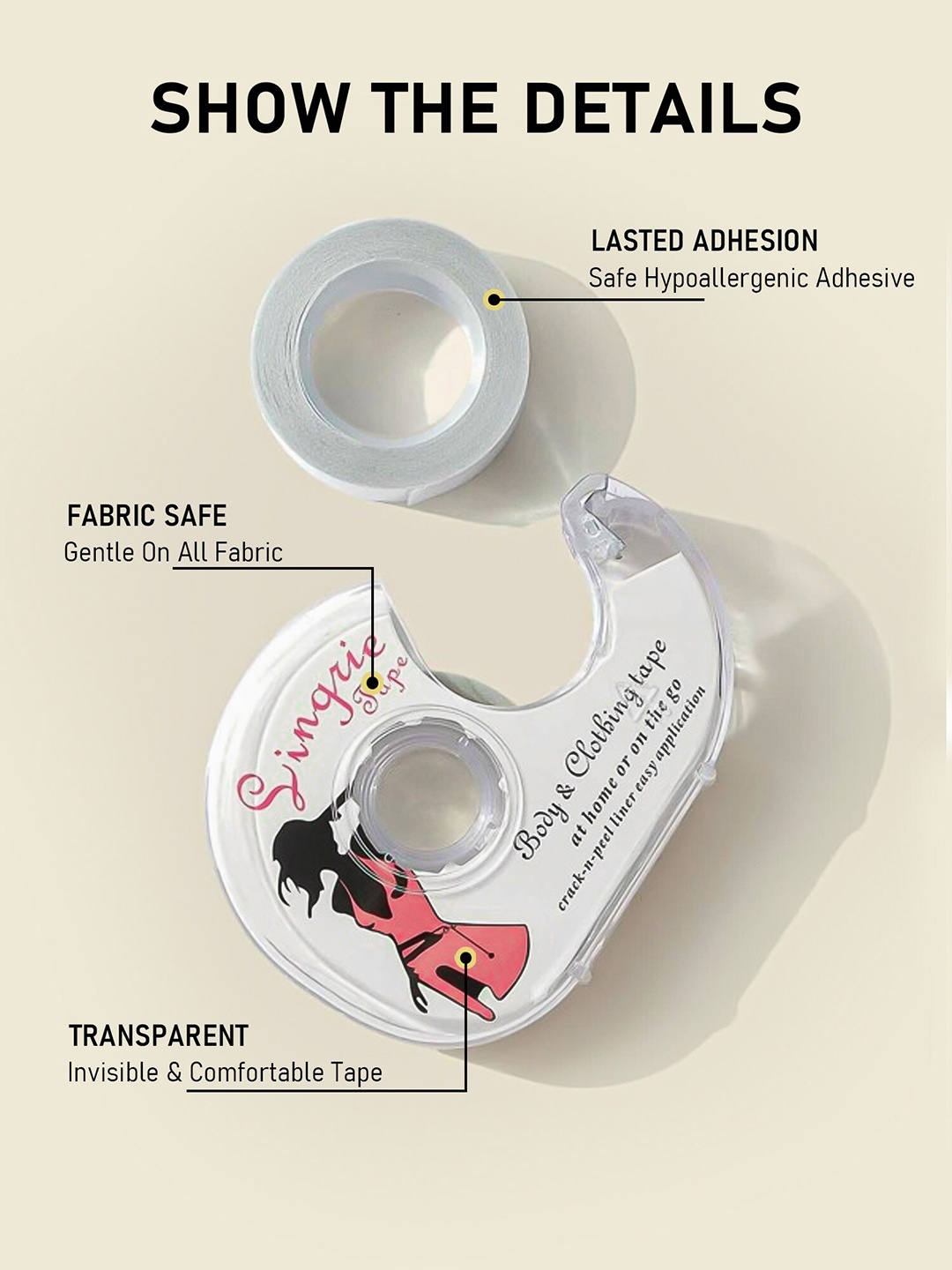 

Bellofox Body & Clothing Tape Lingerie accessory, Transparent