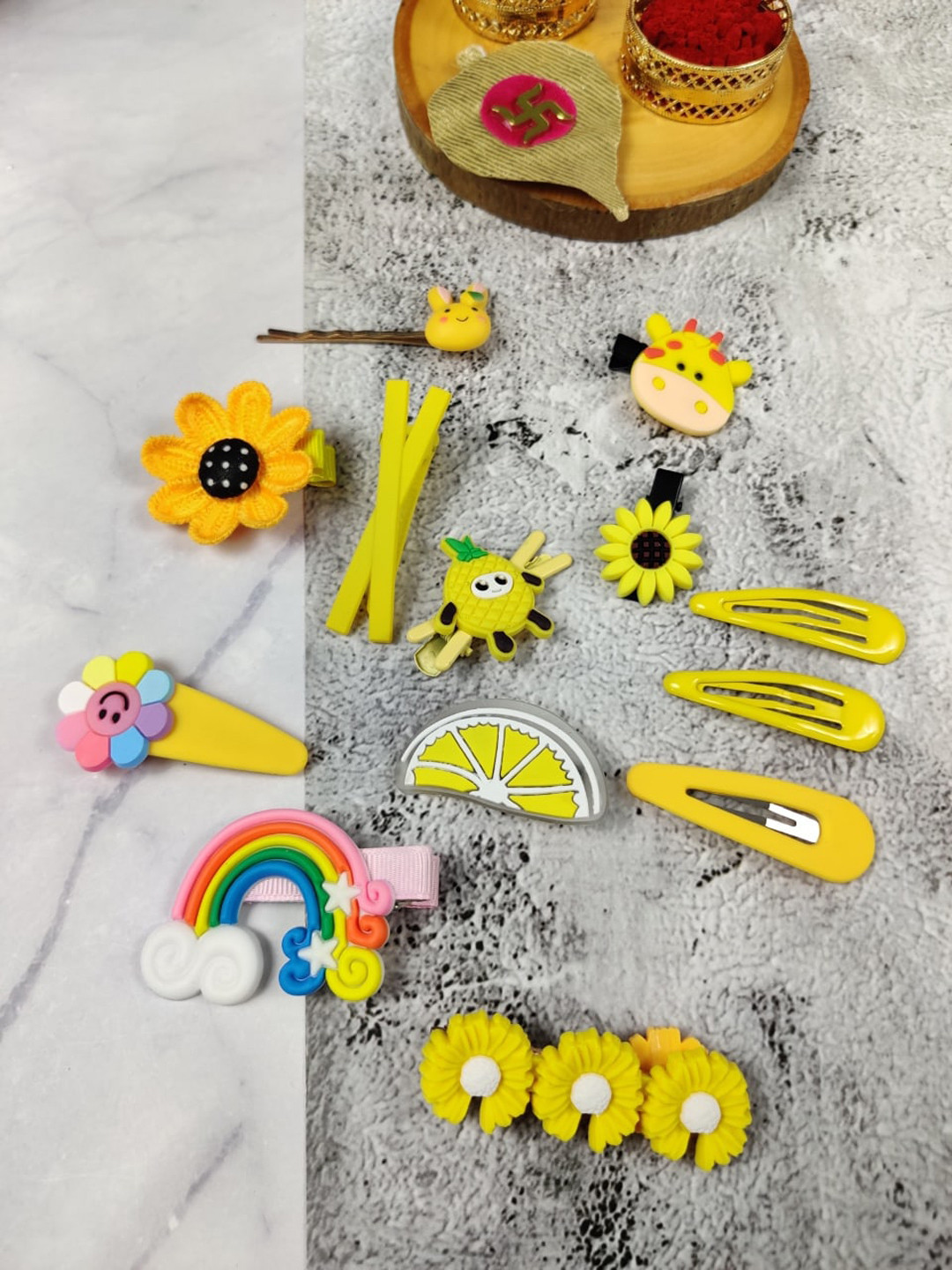 

EL REGALO Girls Pack of 13 Tic Tac Hair Clips, Yellow