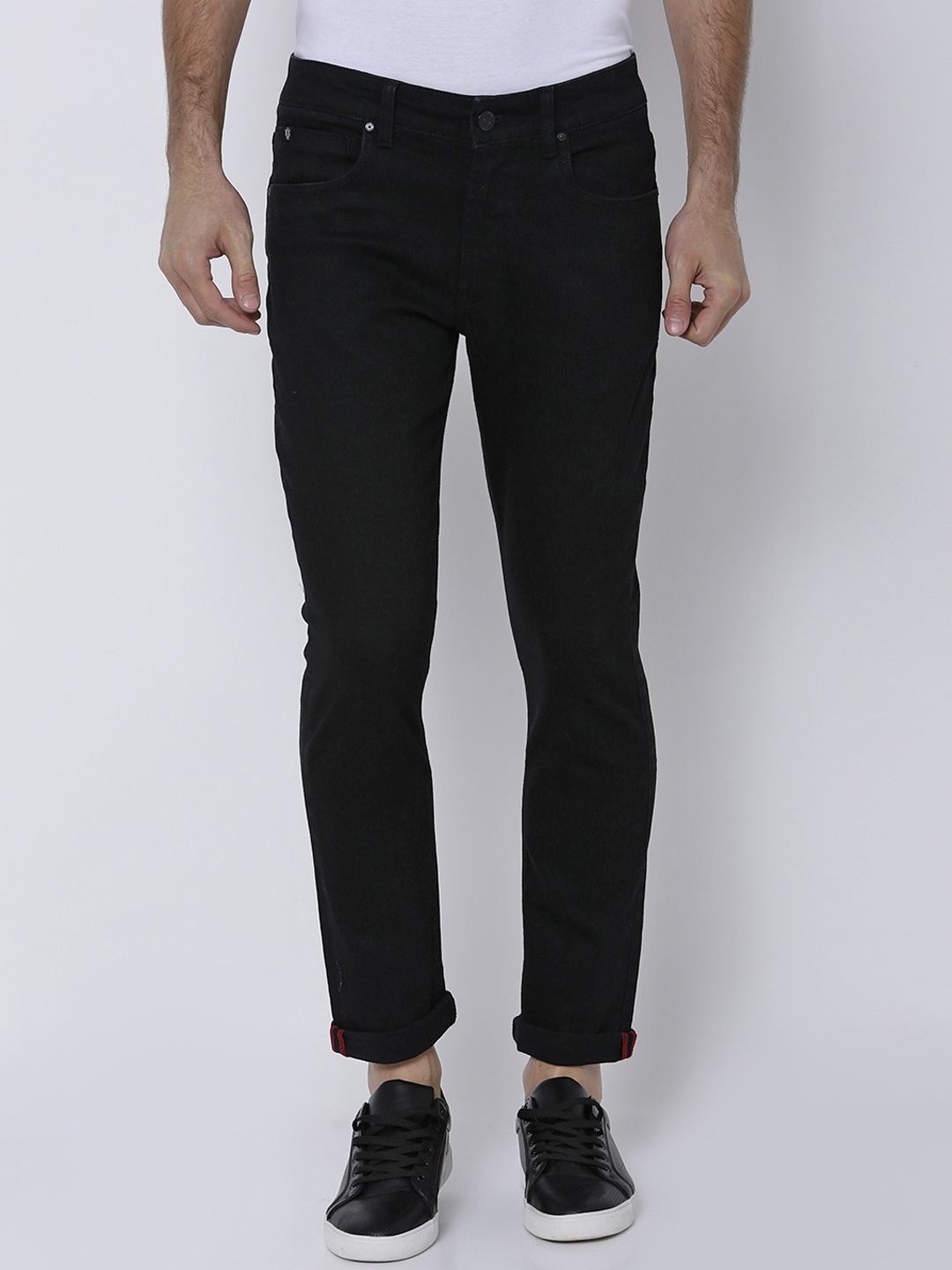 

LOCOMOTIVE Men Black Slim Fit Mid-Rise Clean Look Stretchable Jeans
