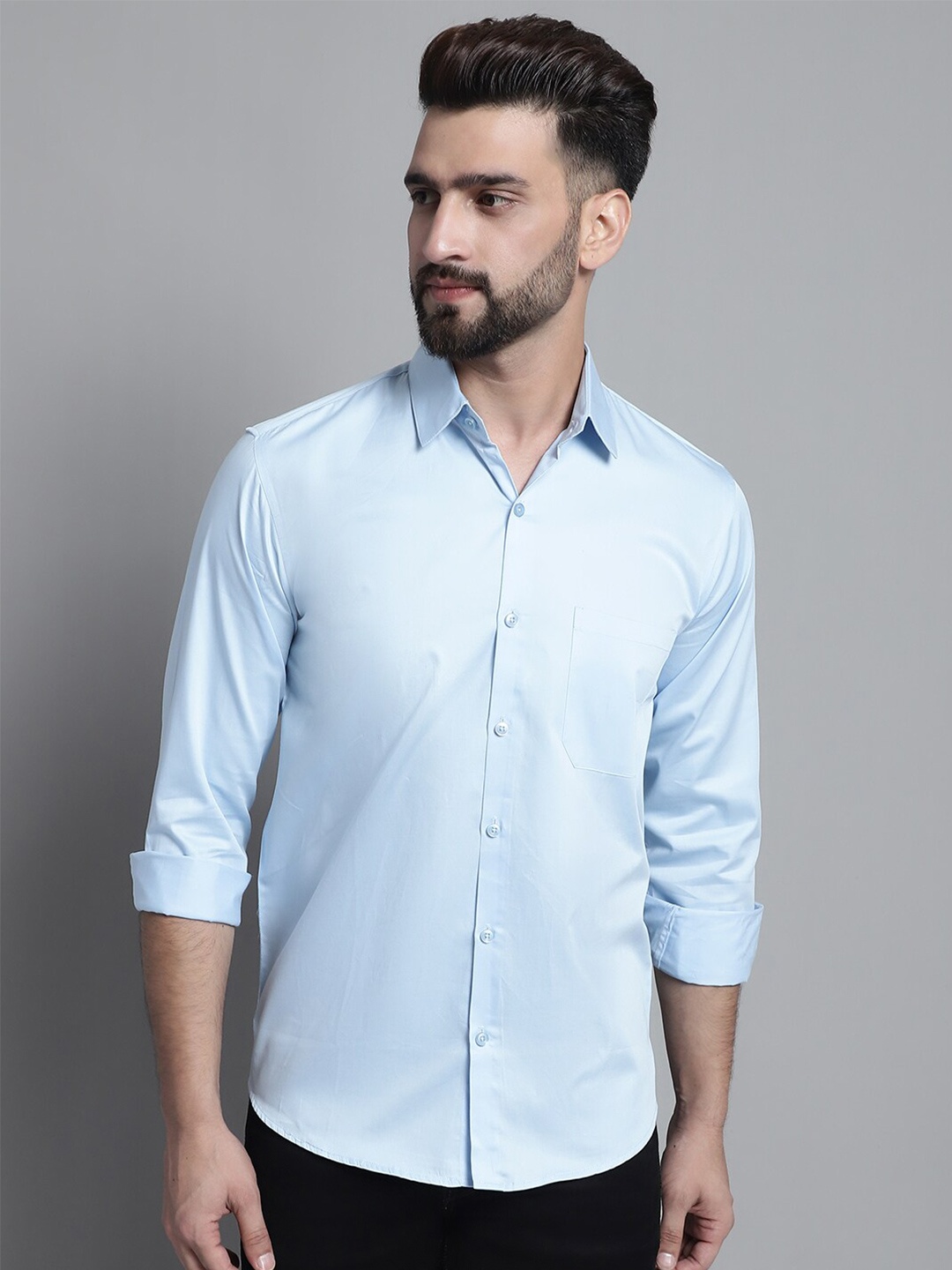 

JAINISH Classic Spread Collar Casual Shirt, Blue