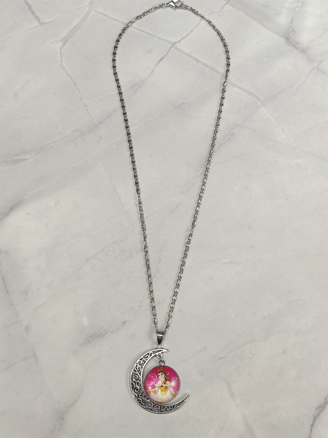 

EL REGALO Girls Silver-Plated Disney Necklace