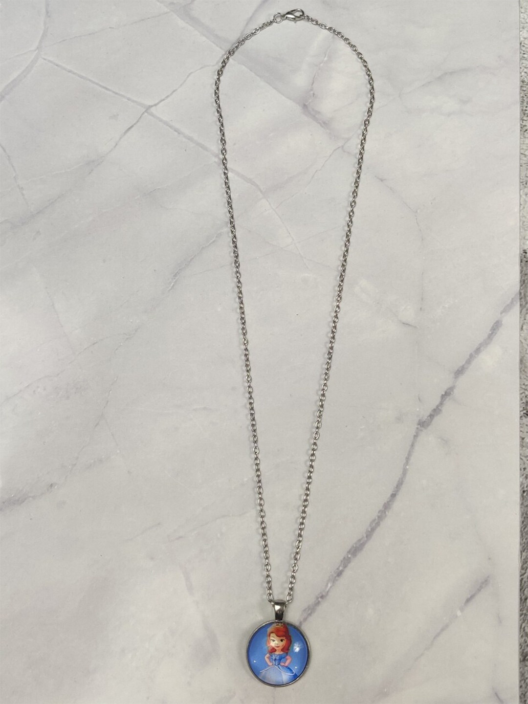 

EL REGALO Girls Silver-Plated Disney Necklace