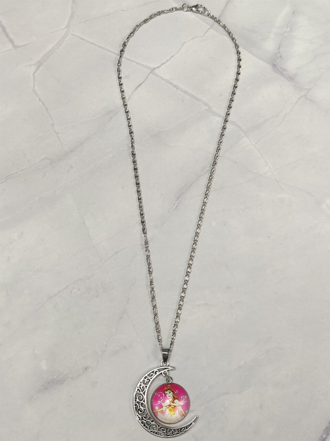 

EL REGALO Girls Silver-Plated Disney Necklace