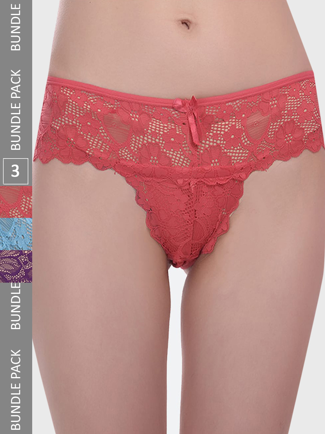 

Fleurt Women Pack Of 3 Assorted Thong Briefs