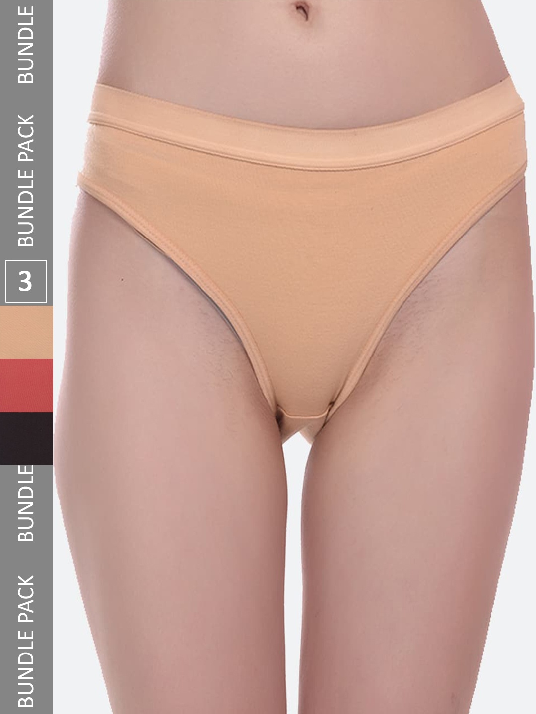 

Fleurt Pack Of 3 Assorted Cotton Basic Briefs