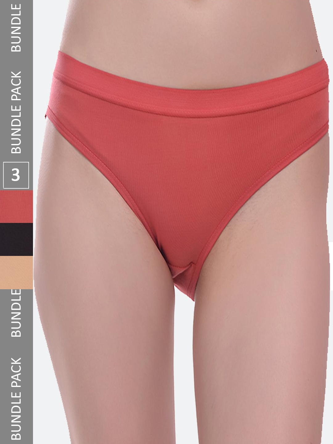 

Fleurt Pack Of 3 Assorted Cotton Basic Briefs
