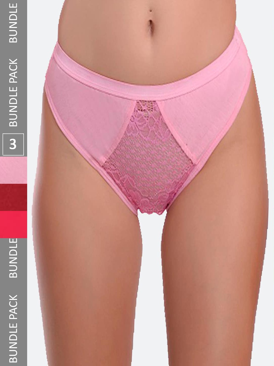 

Fleurt Pack Of 3 Printed Assorted Cotton Hipster Briefs