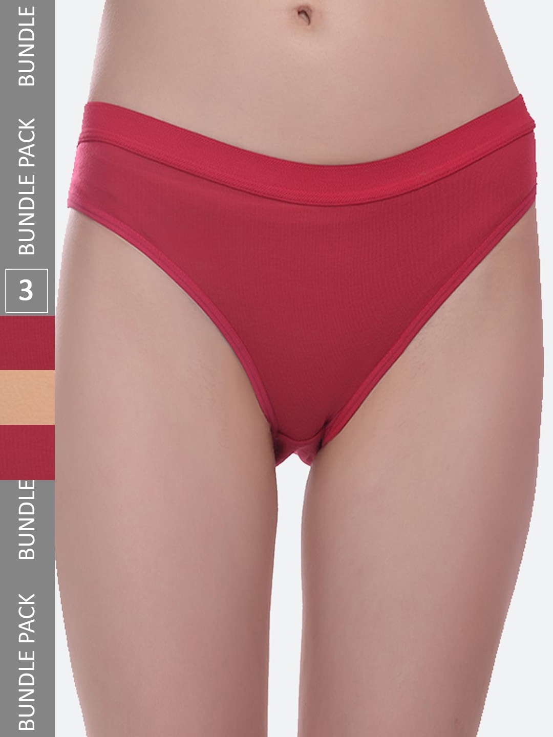 

Fleurt Pack Of 3 Assorted Cotton Hipster Briefs