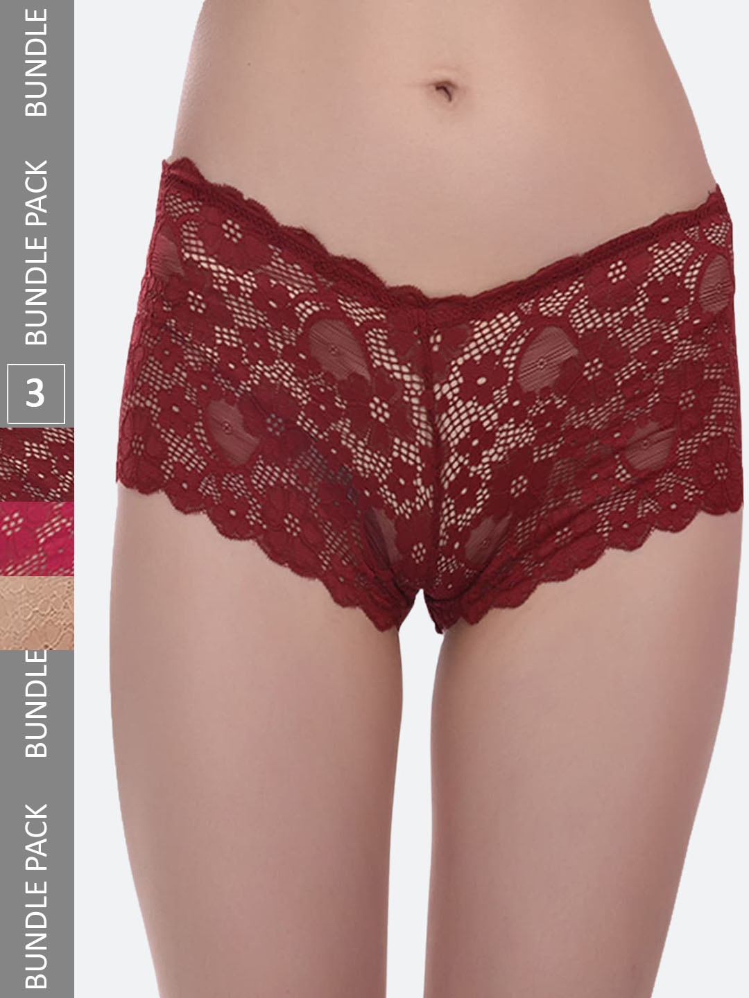 

Fleurt Women Pack Of 3 Assorted Boy Short Briefs