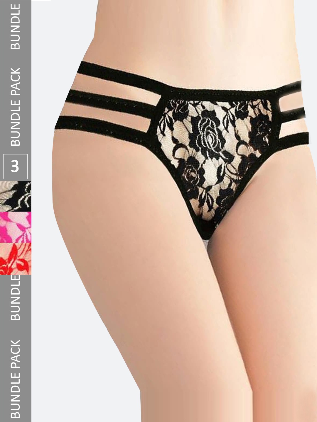 

Fleurt Women Pack Of 3 Assorted G-String Thong Briefs