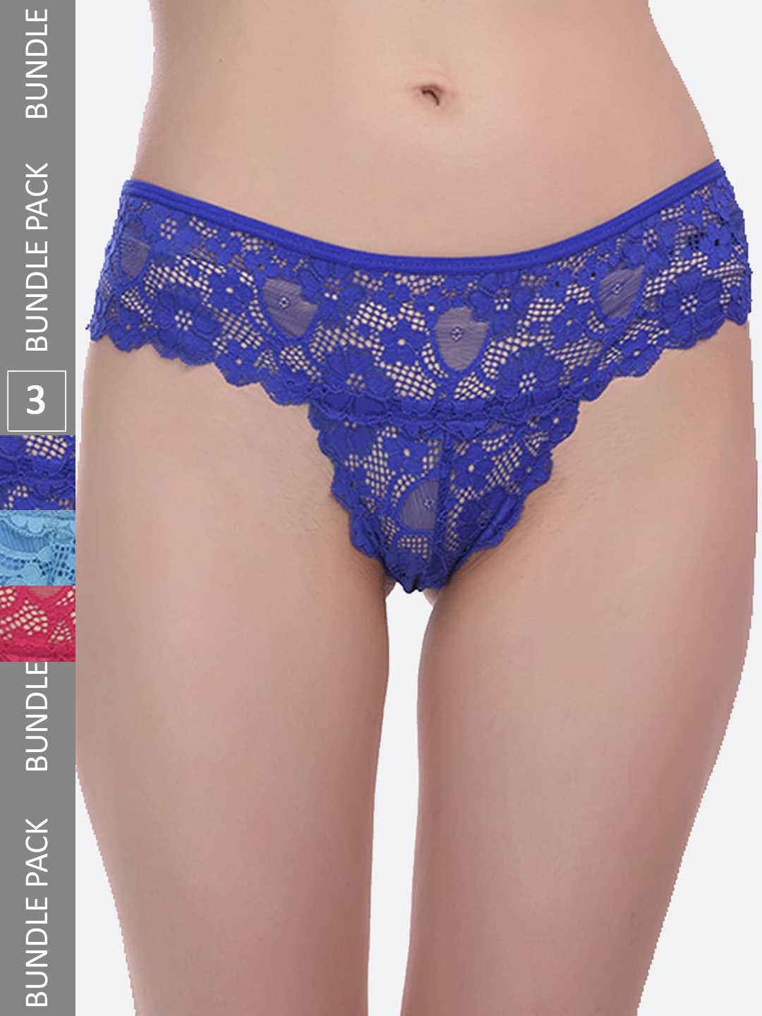 

Fleurt Pack Of 3 Assorted Thong Briefs