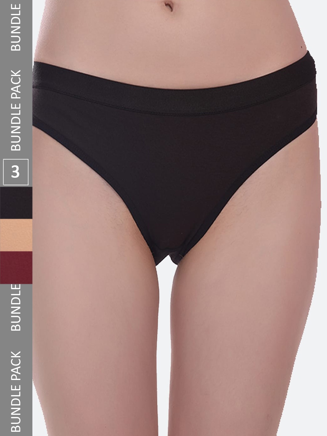 

Fleurt Pack Of 3 Assorted Cotton Hipster Briefs