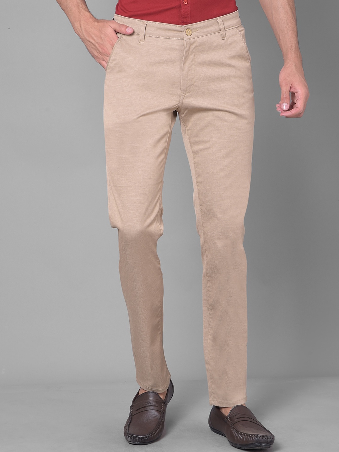 

Canary London Men Smart Slim Fit Wrinkle Free Trousers, Khaki