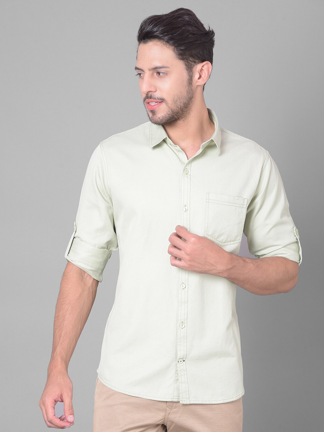 

Canary London Smart Slim Fit Cotton Opaque Casual Shirt, Green