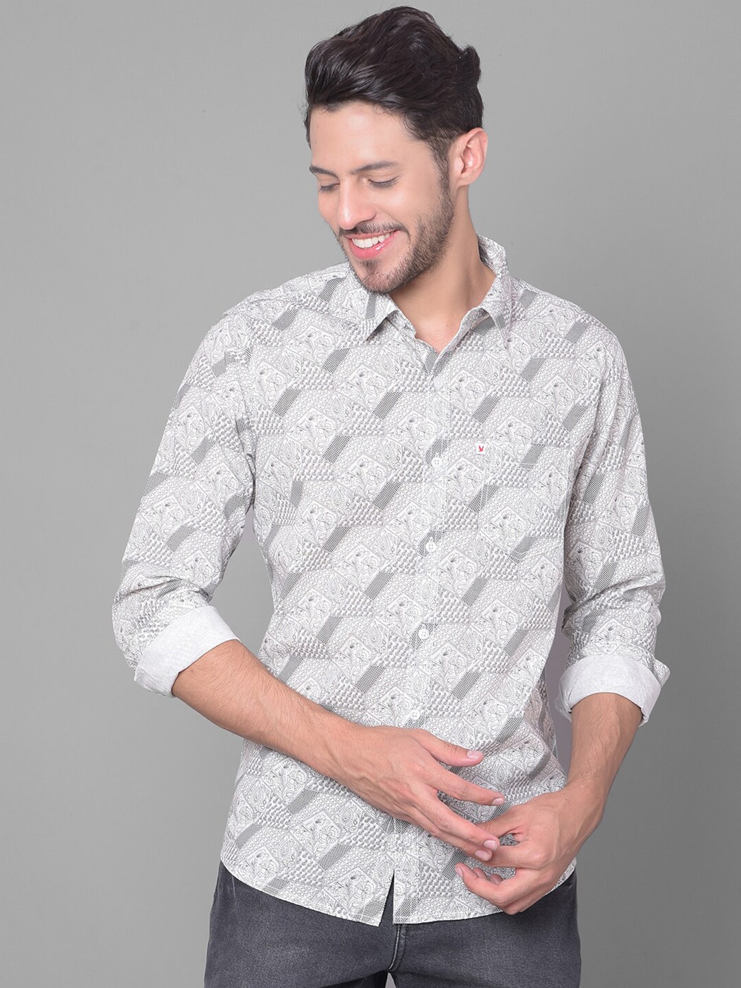 

Canary London Smart Slim Fit Floral Cotton Opaque Printed Casual Shirt, Black