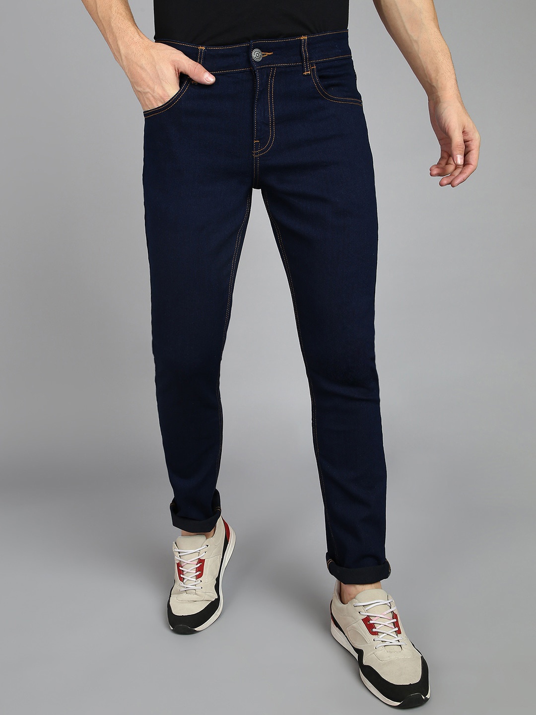 

Urbano Fashion Men Regular Fit Clean Look Stretchable Jeans, Blue