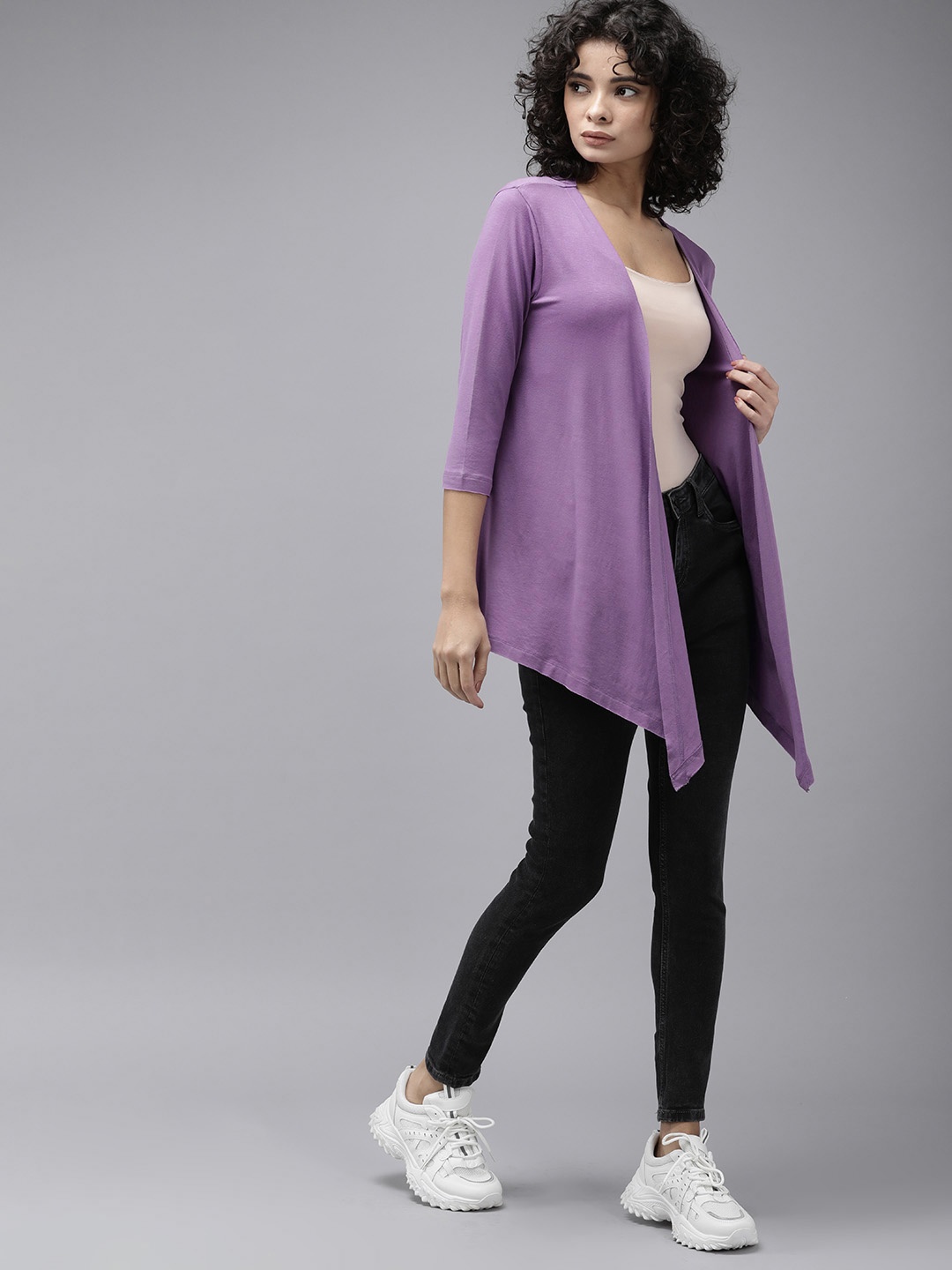 

Roadster Open Front Longline Shrug, Lavender