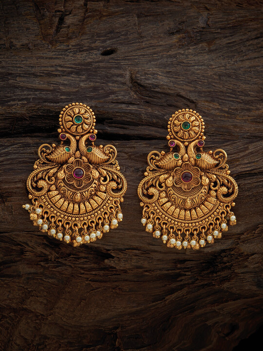 

Kushal's Fashion Jewellery Gold-Plated Cubic Zirconia-Studded Contemporary Drop Earrings