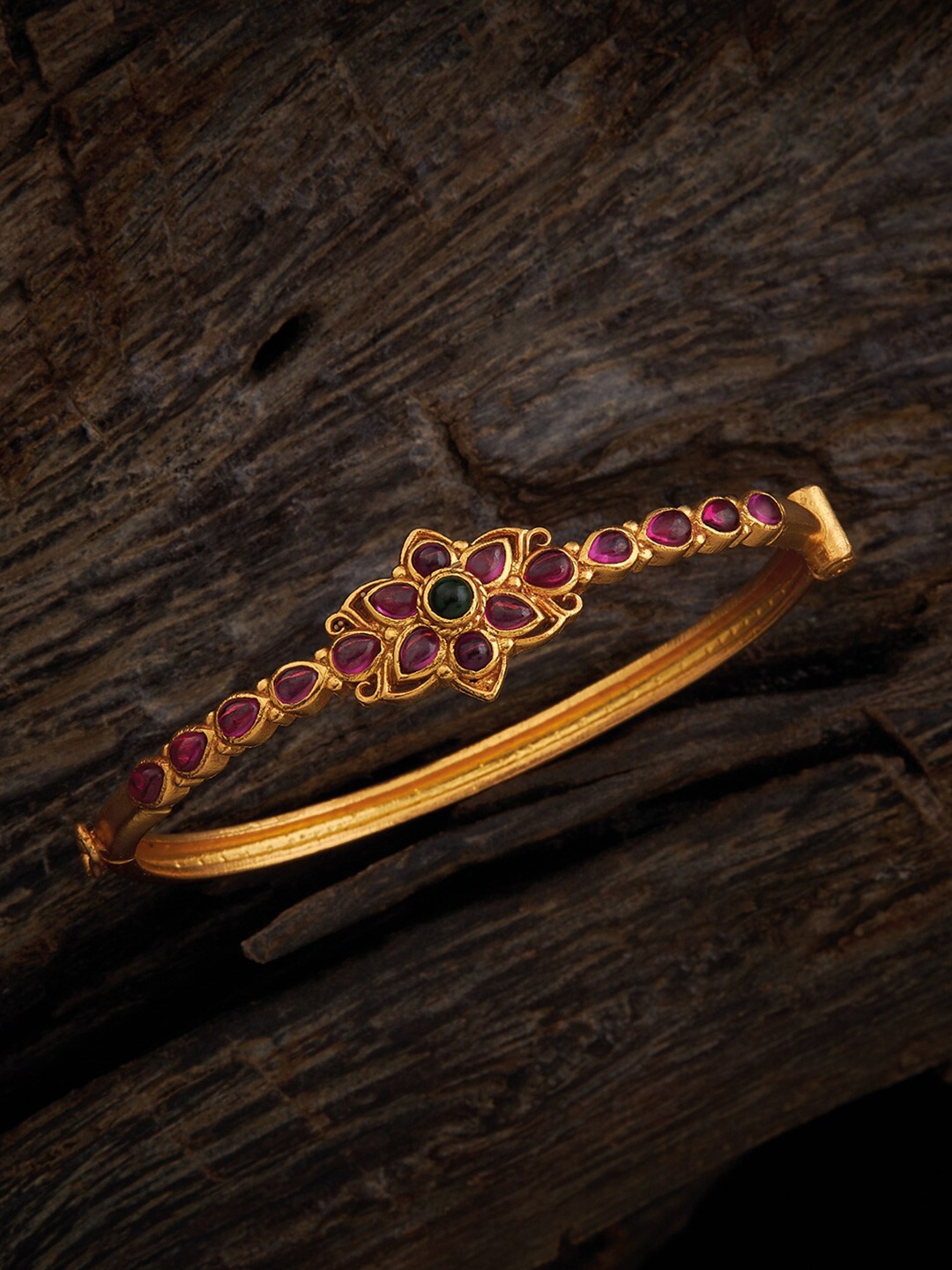 

Kushal's Fashion Jewellery Temple Gold-Plated Kada Bracelet