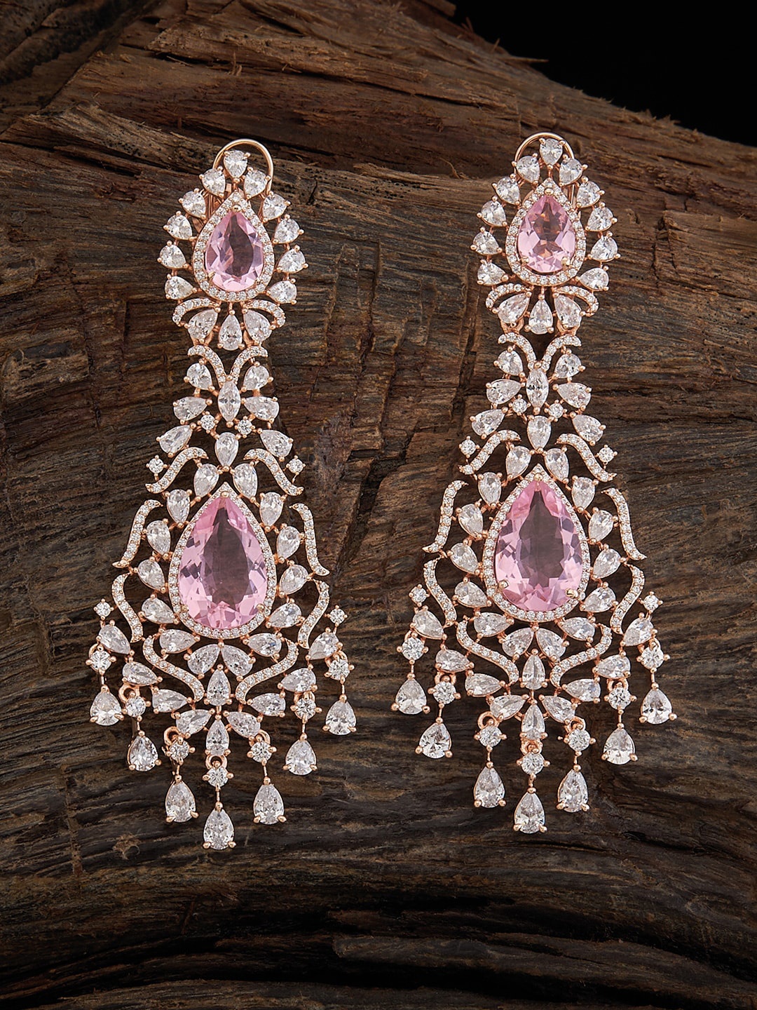 

Kushal's Fashion Jewellery Gold-Plated Contemporary Drop Earrings, Rose gold