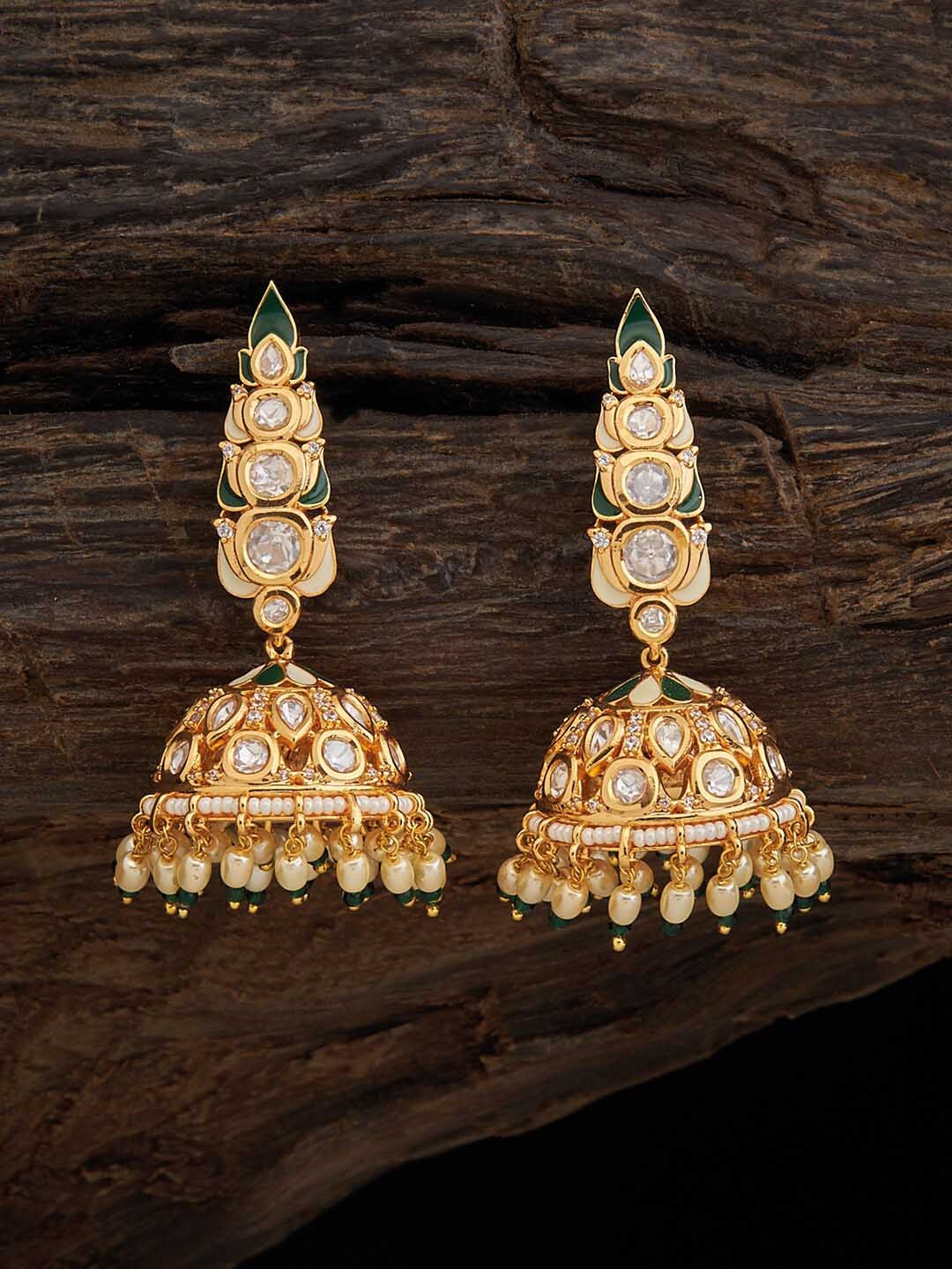 

Kushal's Fashion Jewellery Dome Shaped Jhumkas Earrings, Gold