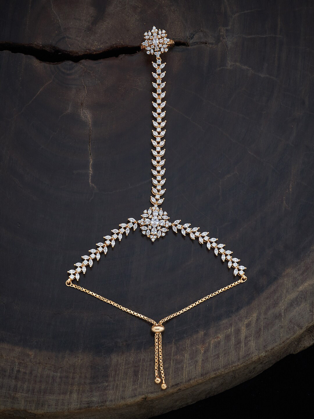 

Kushal's Fashion Jewellery Cubic Zirconia Gold-Plated Ring Bracelet