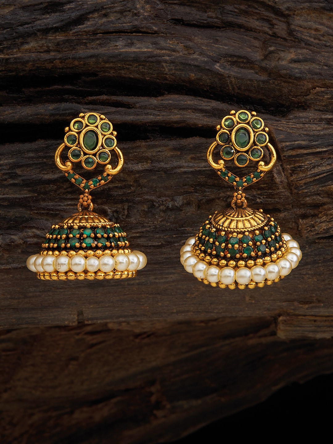 

Kushal's Fashion Jewellery Gold Plated Dome Shaped Jhumkas