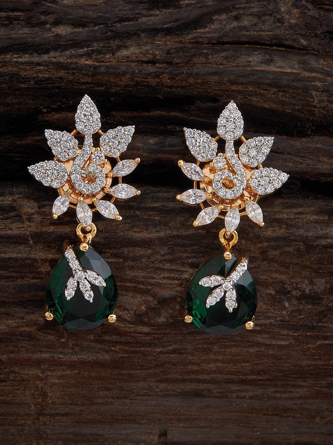 

Kushal's Fashion Jewellery Gold-Plated Teardrop Shaped Drop Earrings