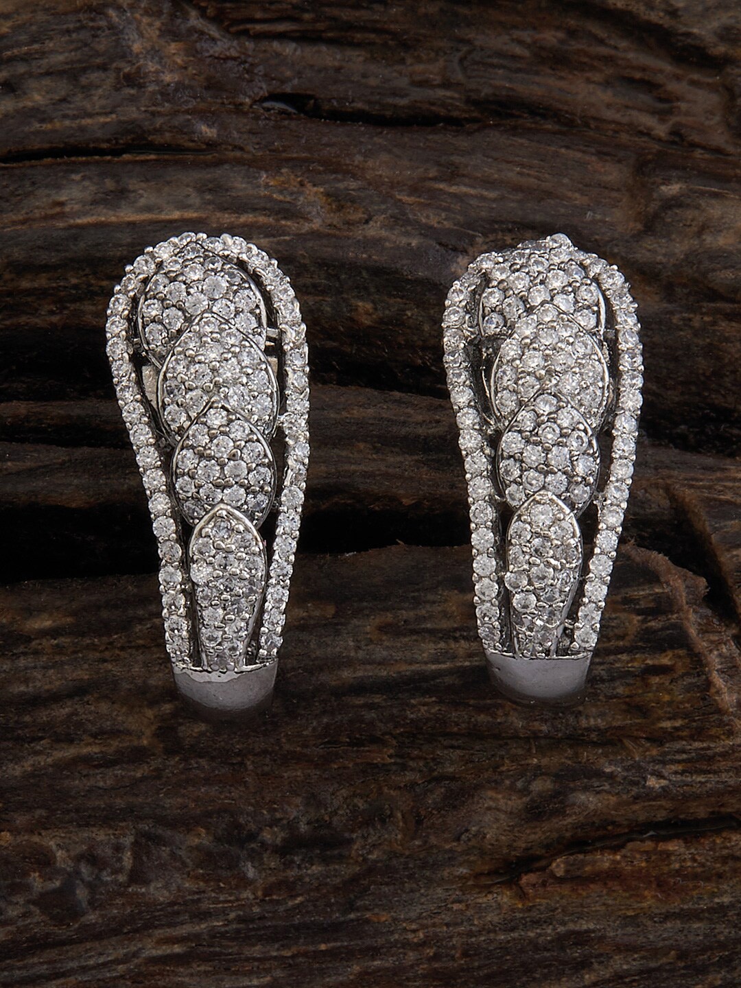 

Kushal's Fashion Jewellery Rhodium Plated Contemporary Studs Earrings, White