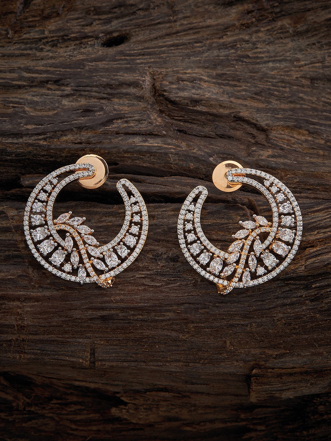 

Kushal's Fashion Jewellery Rhodium-Plated Contemporary Studs Earrings, White