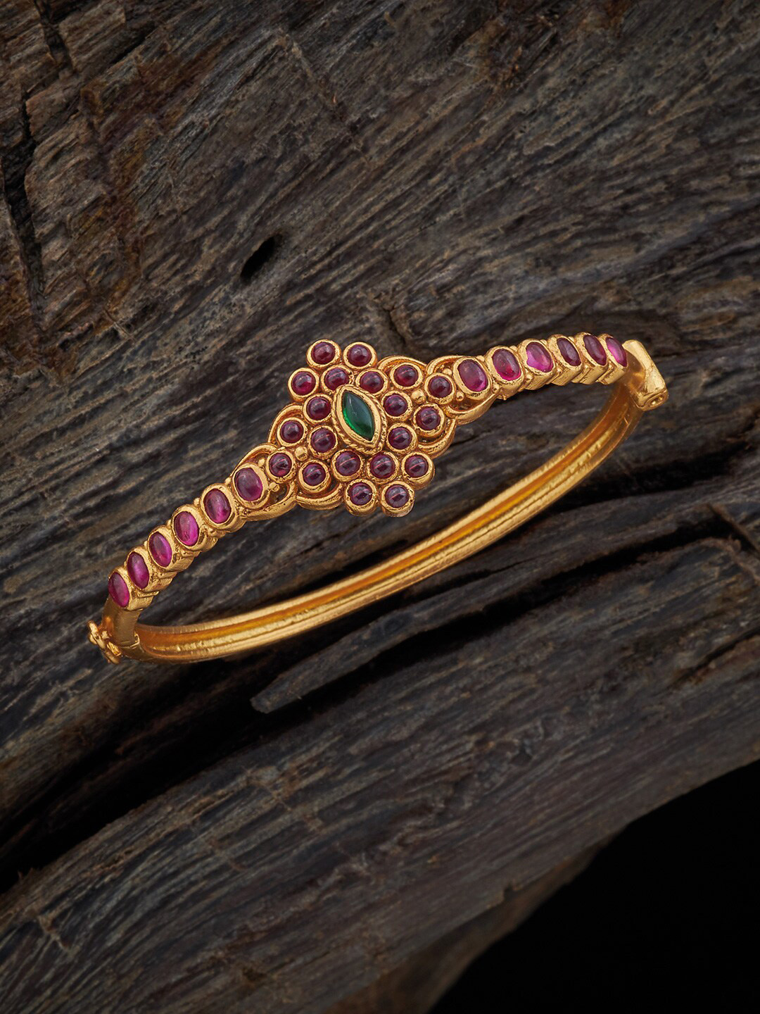 

Kushal's Fashion Jewellery Silver Gold-Plated Kada Bracelet