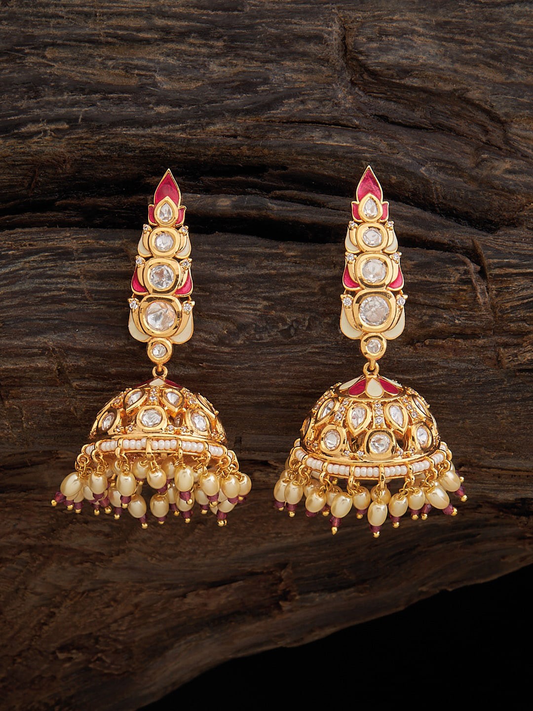 

Kushal's Fashion Jewellery Gold-Plated Dome Shaped Jhumkas