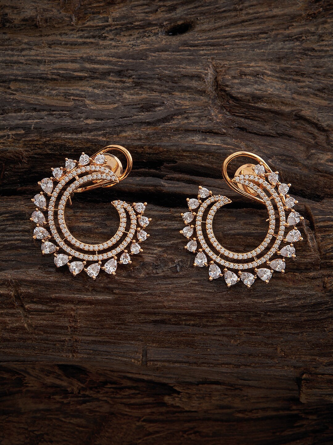 

Kushal's Fashion Jewellery Gold-Plated Circular Studs Earrings