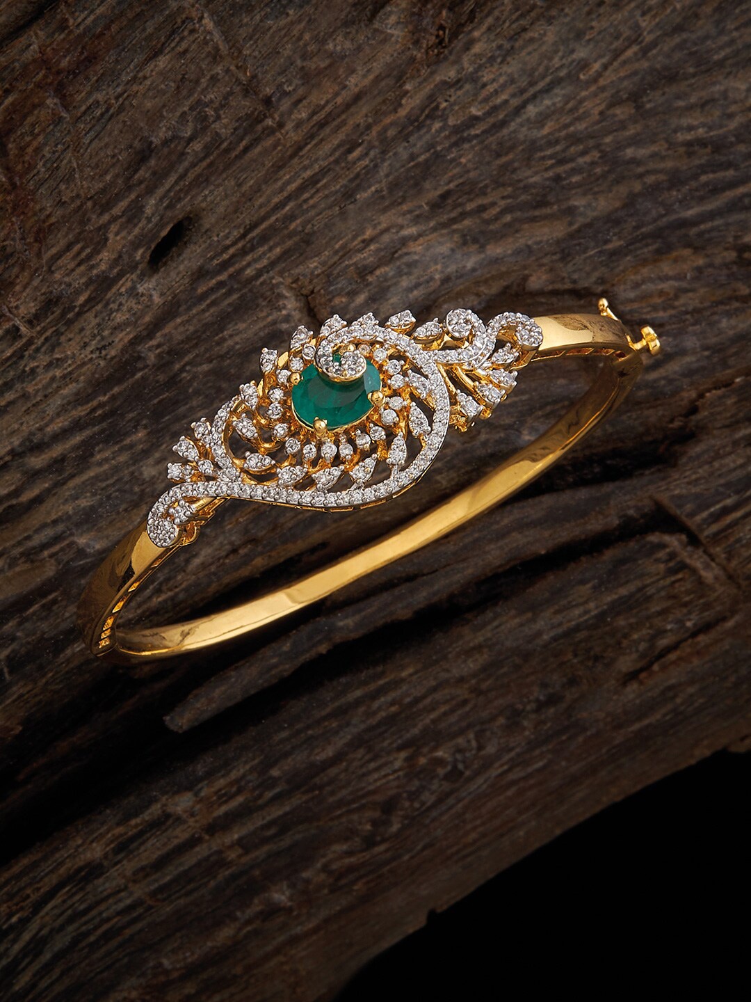 

Kushal's Fashion Jewellery Silver Gold-Plated Kada Bracelet
