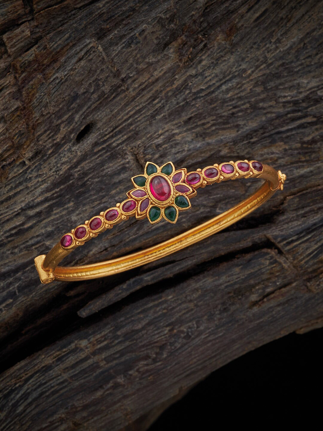 

Kushal's Fashion Jewellery Silver Gold-Plated Bangle-Style Bracelet