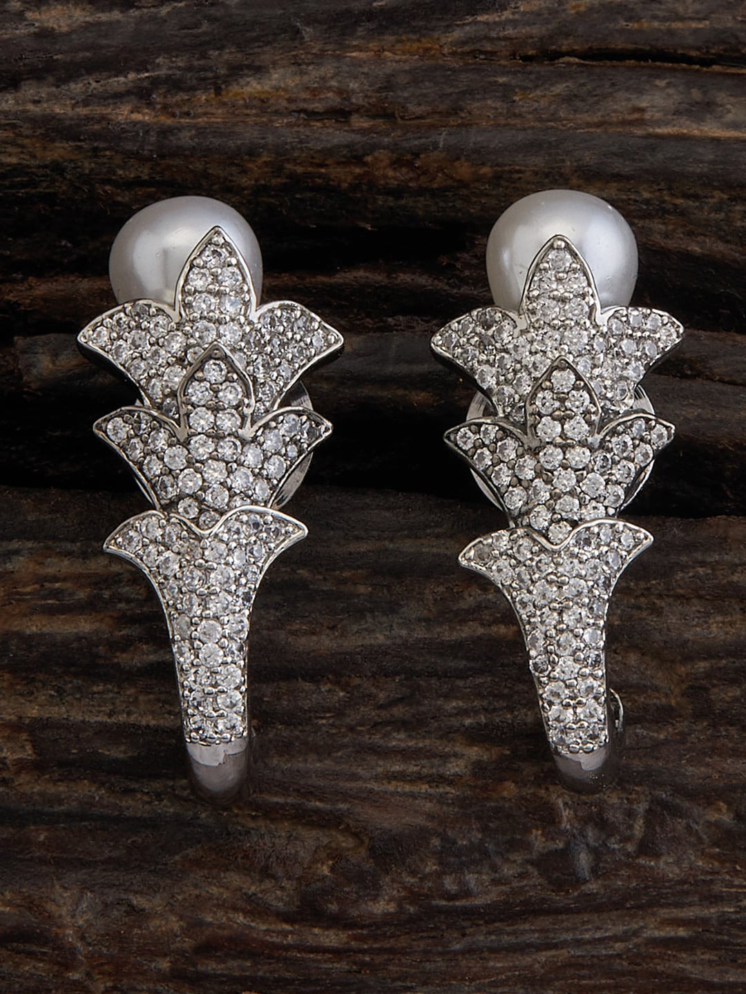 

Kushal's Fashion Jewellery Rhodium-Plated Contemporary Stud Earrings, Silver