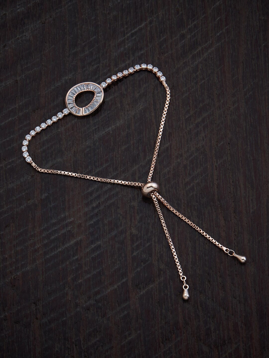 

Kushal's Fashion Jewellery Rose Gold-Plated Cubic Zirconia Wraparound Bracelet