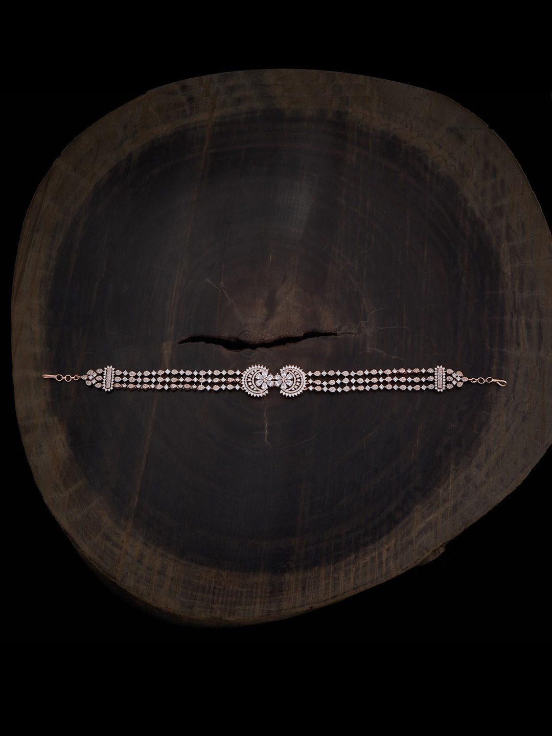 

Kushal's Fashion Jewellery Rose-Gold-Plated Stone-Studded Sheeshphool