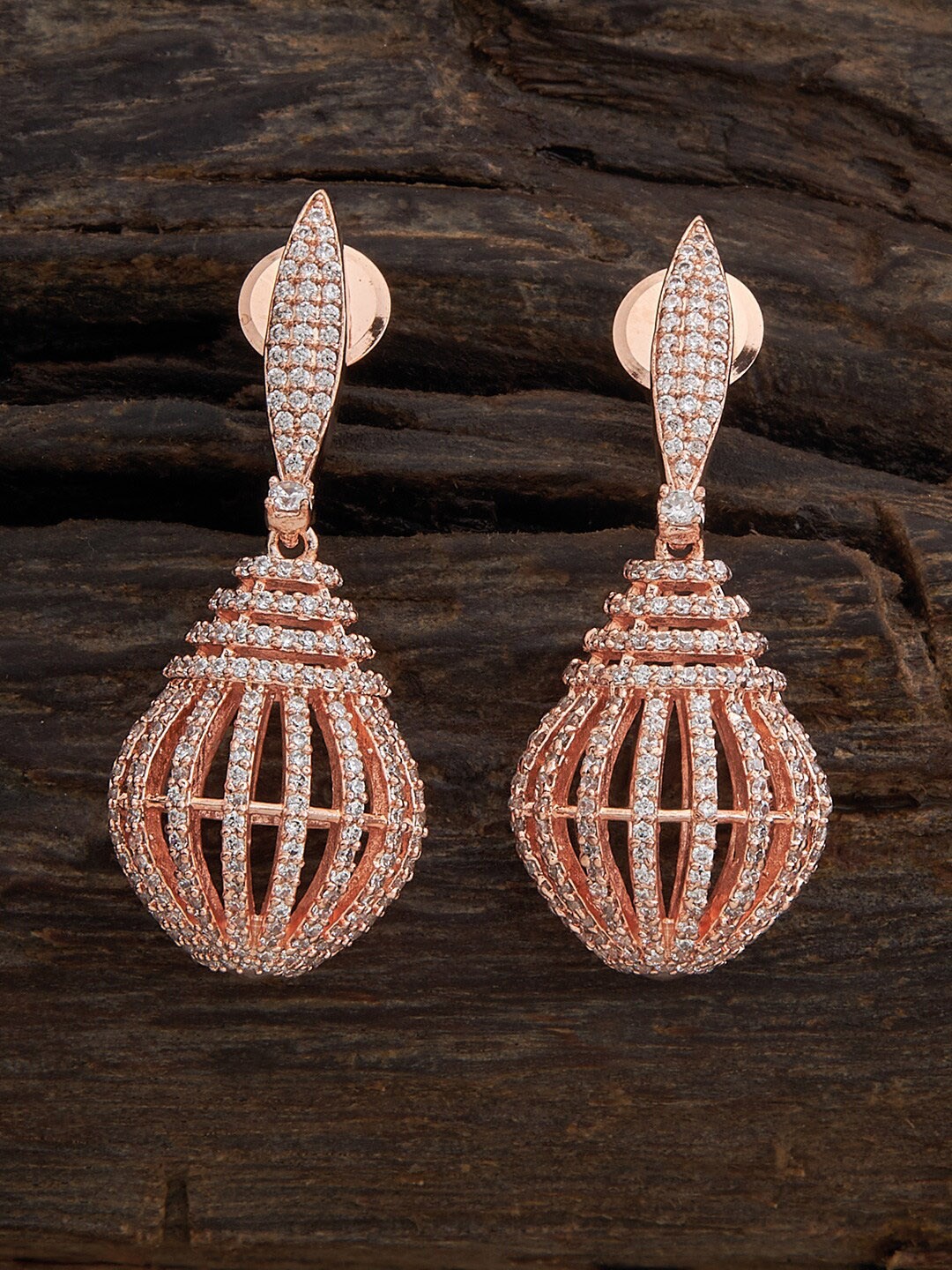 

Kushal's Fashion Jewellery Rose Gold-Plated Drop Earrings
